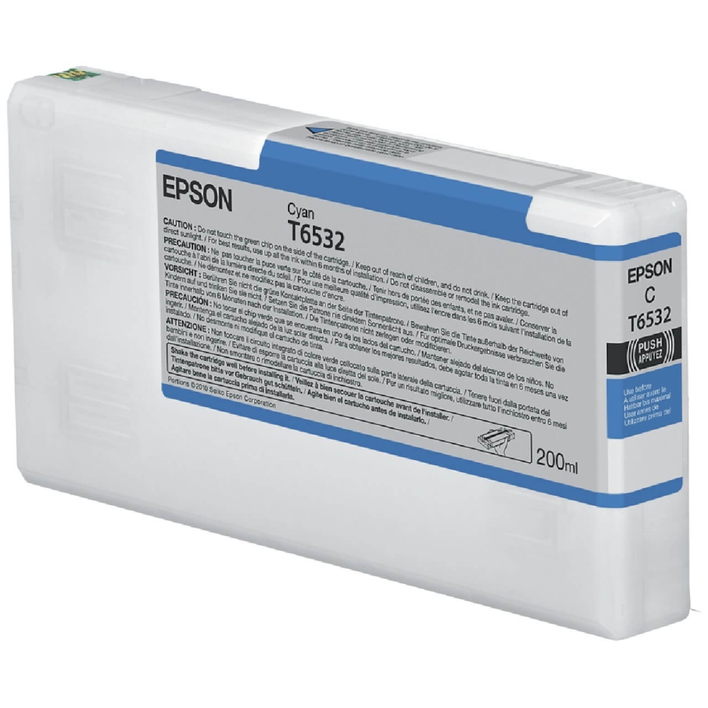 Original Epson Tintenpatrone C13T653200 / T6532 Cyan