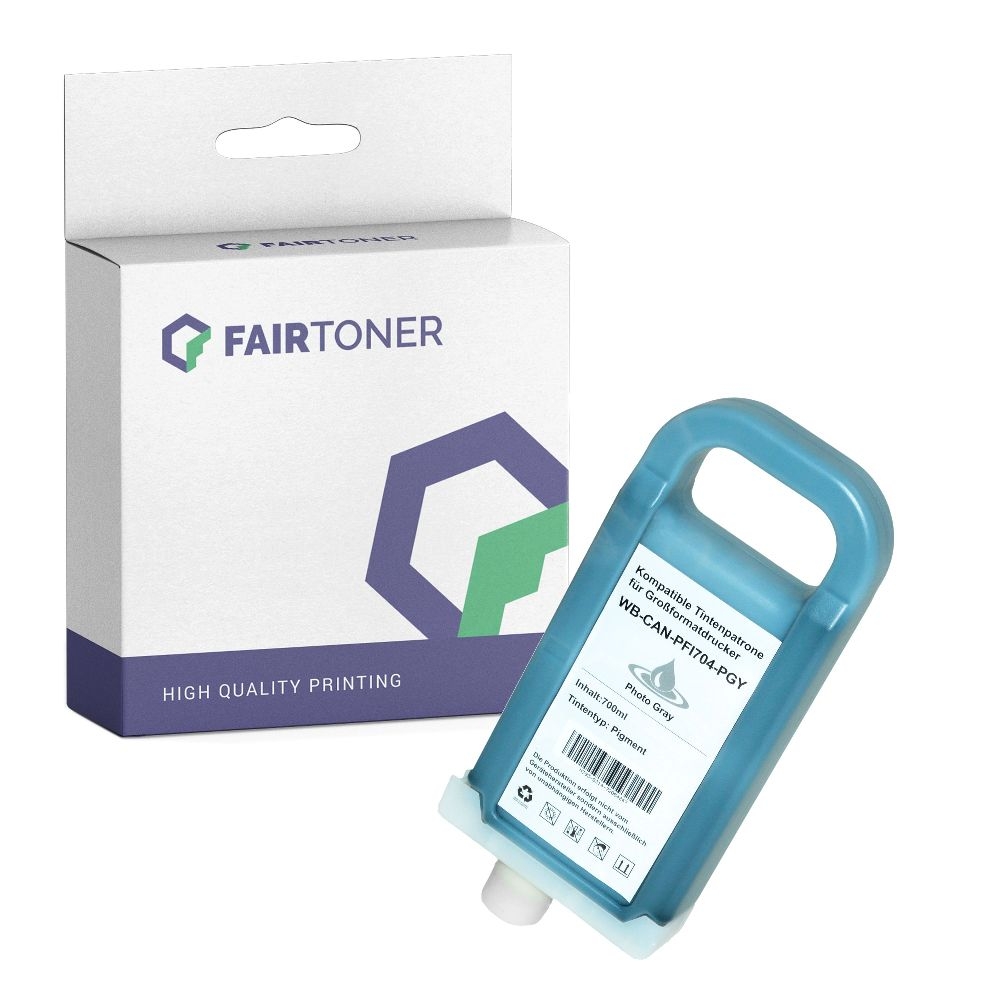 FairToner kompatibel für Canon Tintenpatrone 3871B005 / PFI-704PGY Light Grau