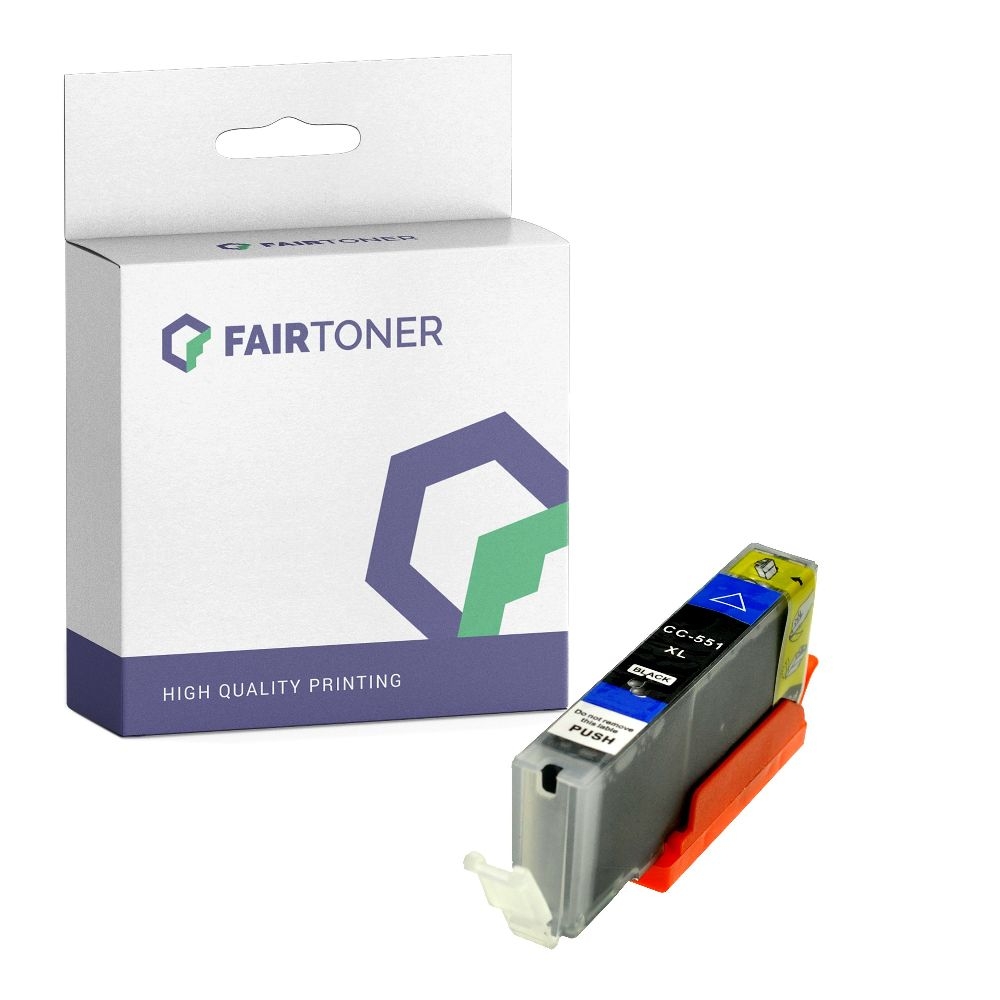 FairToner kompatibel für Canon Tintenpatrone 6443B001 / CLI-551BKXL Schwarz [XL Füllmenge]