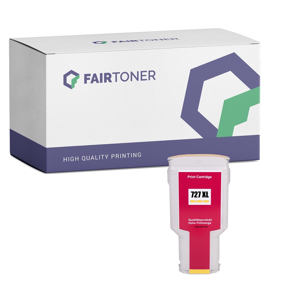 FairToner kompatibel für HP Tintenpatrone F9J78A / 727 Gelb