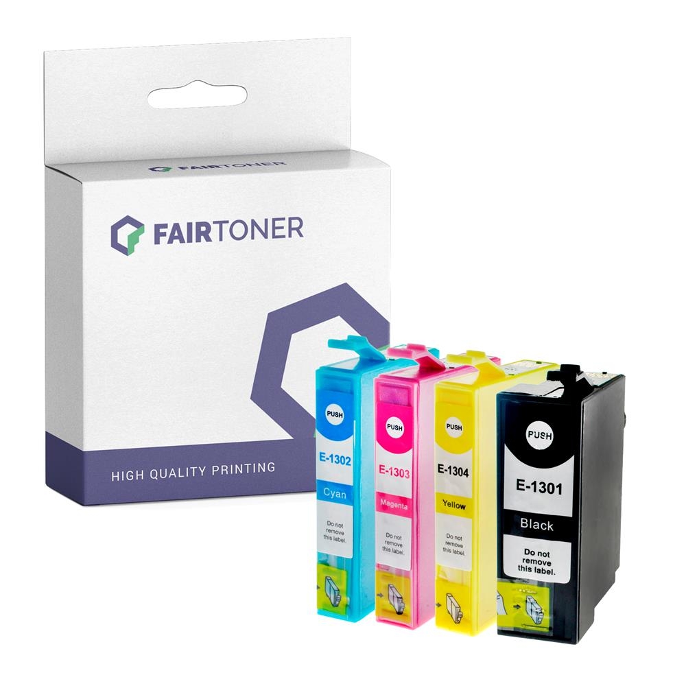 FairToner Set 4 Patronen Epson T1301-T1304 1xbk 1xcmy