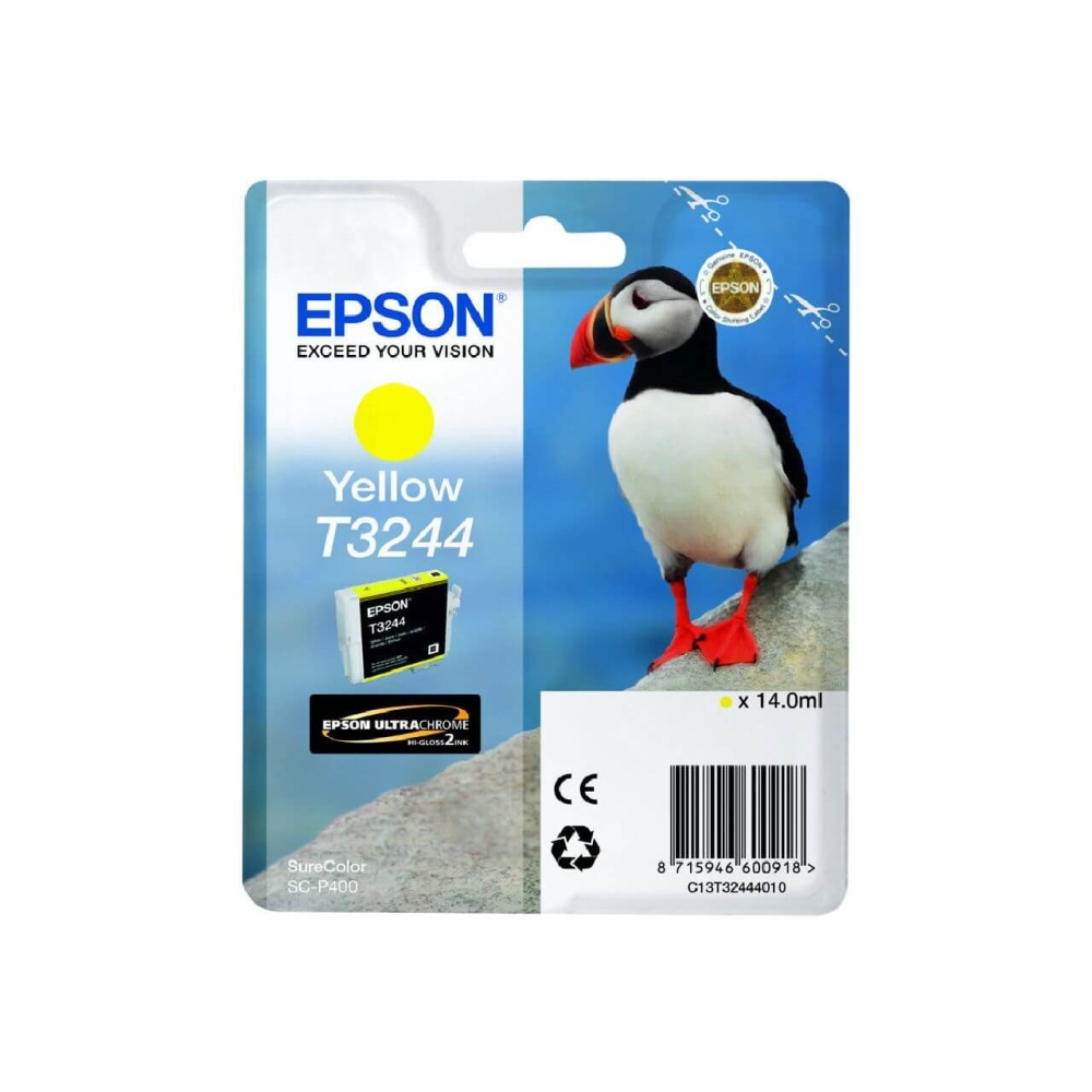 Original Epson Tintenpatrone C13T32444010 / T3244 Gelb