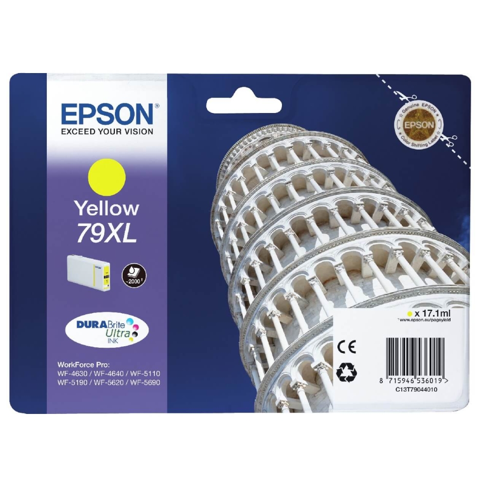 Original Epson Tintenpatrone C13T79044010 / 79XL Gelb [XL Füllmenge]