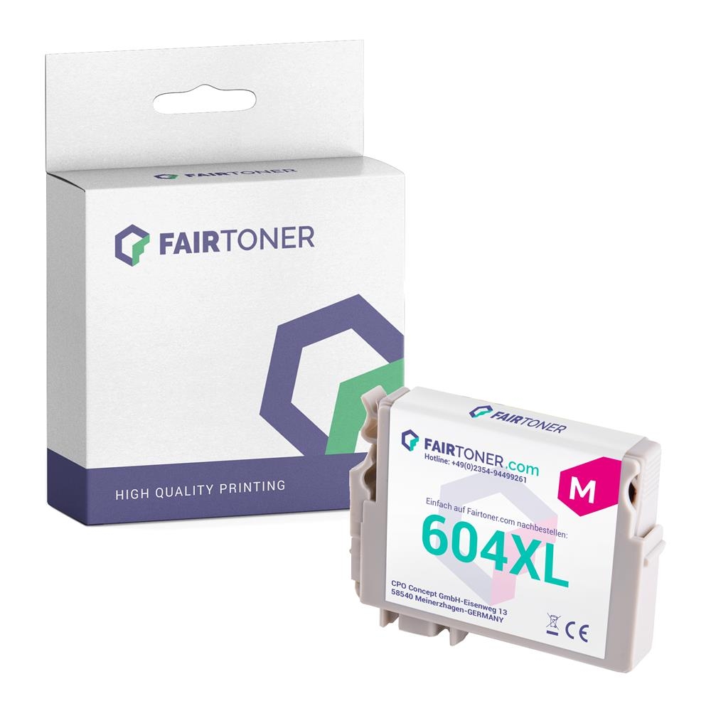 FairToner kompatibel für Epson Tintenpatrone C13T10H34010 / 604XL Magenta [XL  Füllmenge]