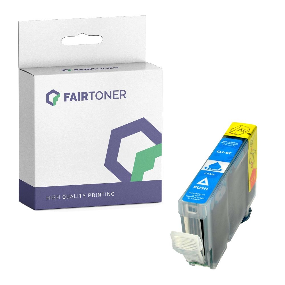 FairToner kompatibel für Canon Tintenpatrone 0621B001 / CLI-8C Cyan