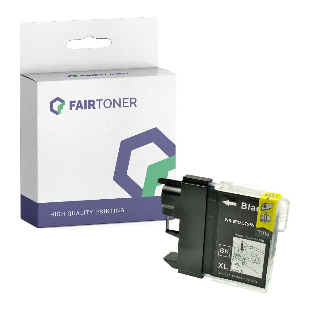 FairToner kompatibel für Brother Tintenpatrone LC-985BK Schwarz
