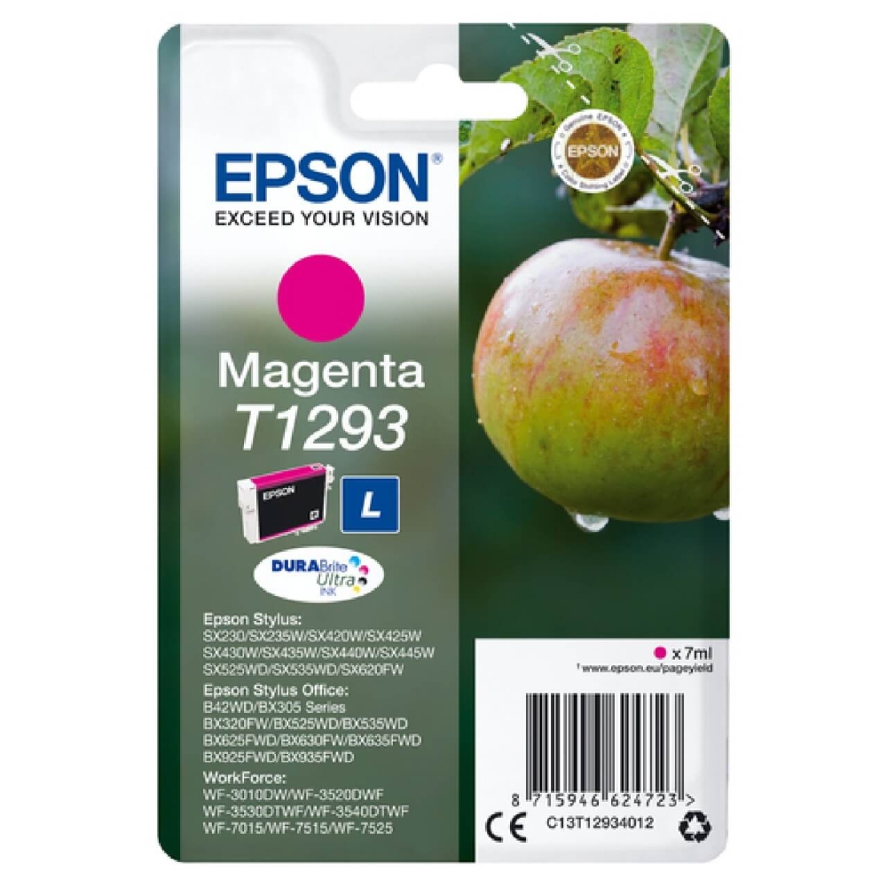 Original Epson Tintenpatrone C13T12934010 / T1293 Magenta