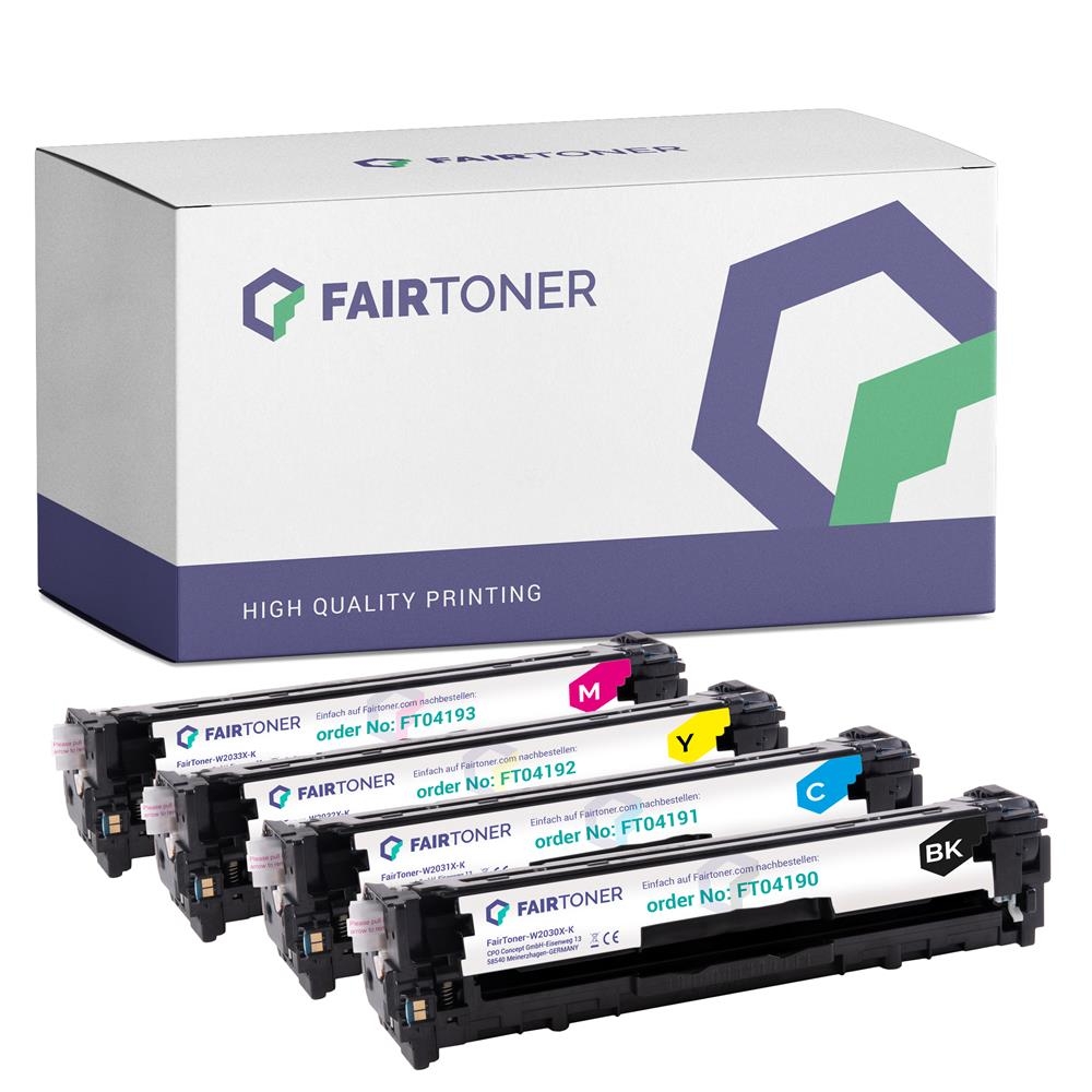 FairToner Set 4 Toner für HP W2030X-W2033X