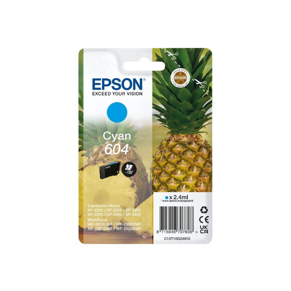 Original Epson Tintenpatrone C13T10G24010 / 604 Cyan