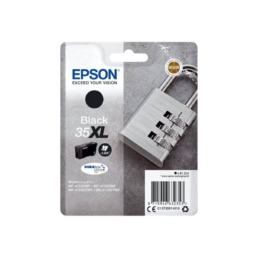 Original Epson Tintenpatrone C13T35914010 / 35XL Schwarz [XL Füllmenge]