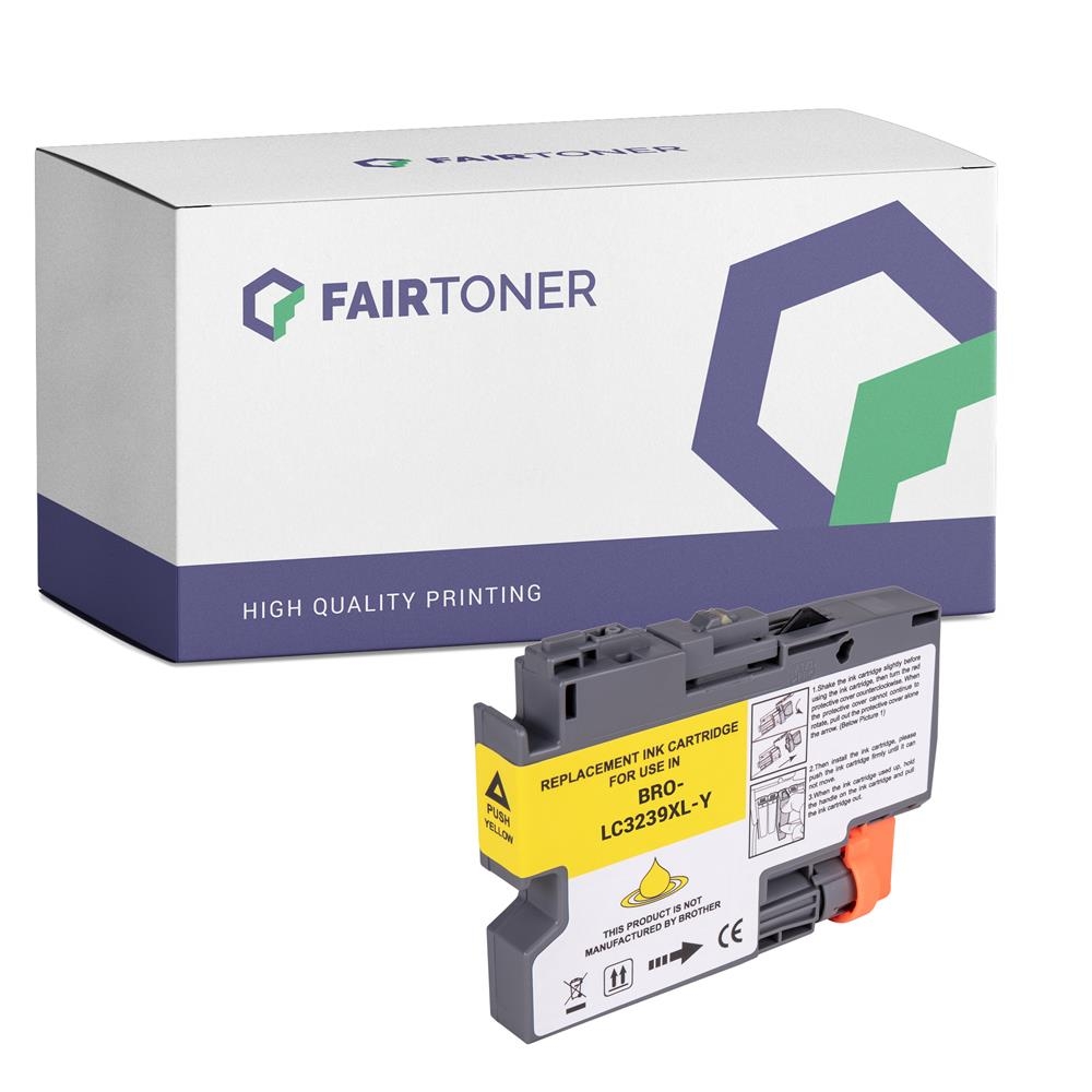 FairToner kompatibel für Brother Tintenpatrone LC-3239XLY Gelb