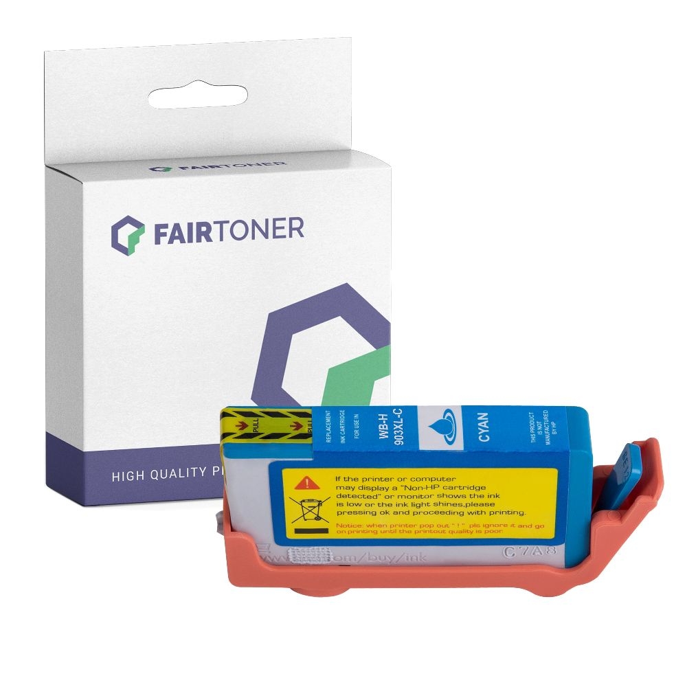 FairToner kompatibel für HP Tintenpatrone T6M03AE / 903XL Cyan [XL Füllmenge]