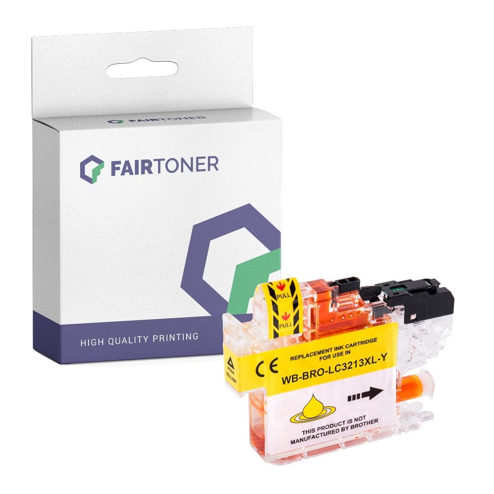 FairToner kompatibel für Brother Tintenpatrone LC-3213Y Gelb [XL Füllmenge]