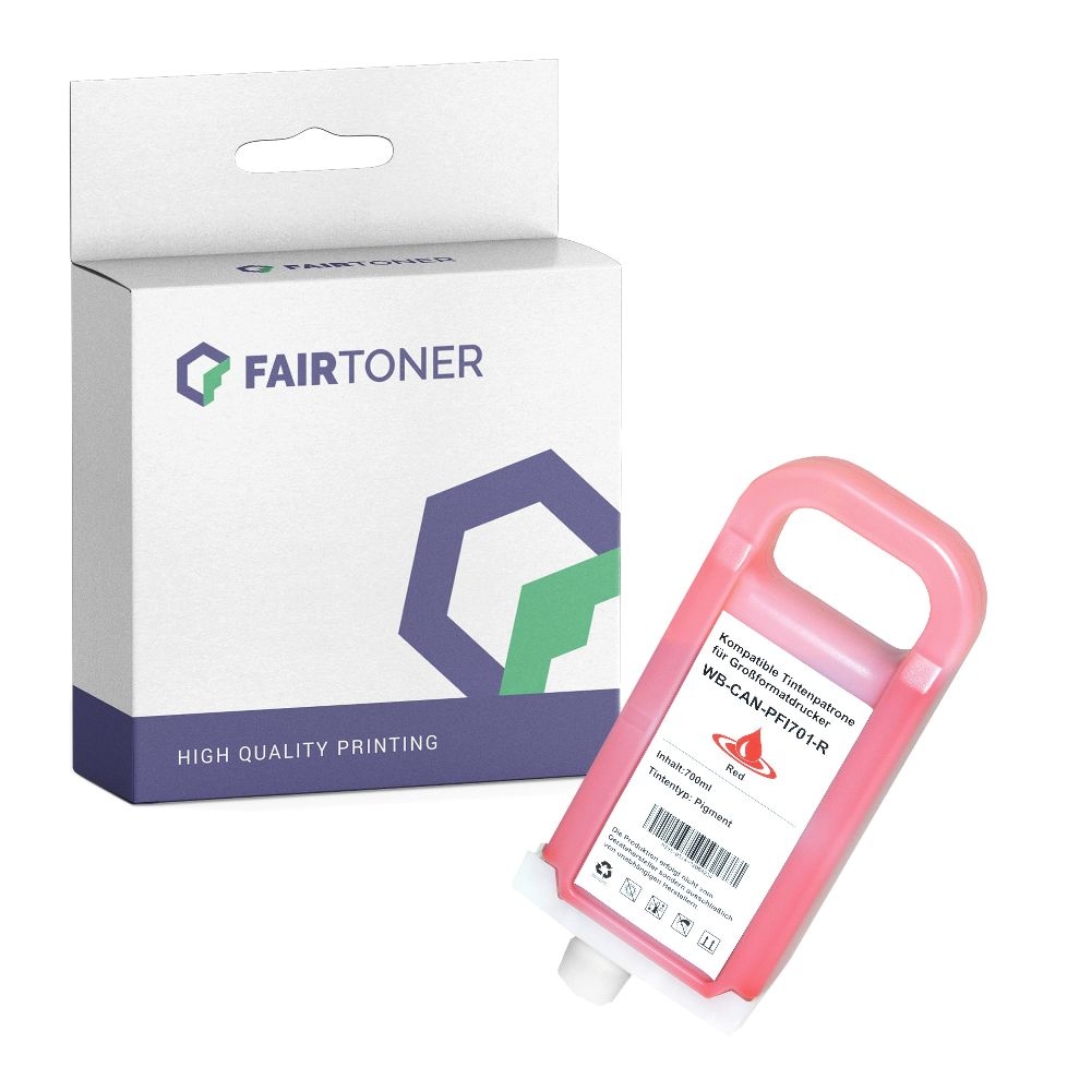 FairToner kompatibel für Canon Tintenpatrone 0906B001 / PFI-701R Rot