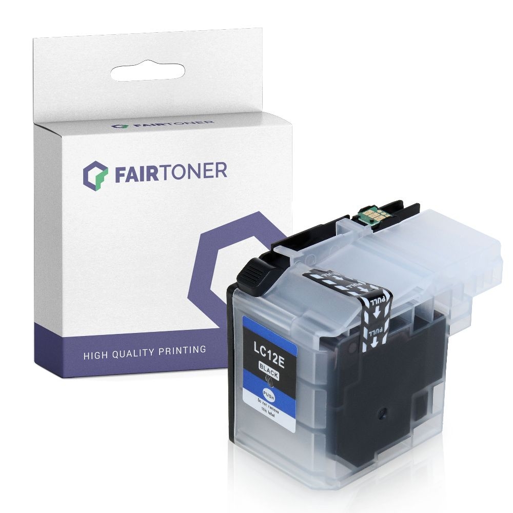 FairToner kompatibel für Brother Tintenpatrone LC-12EBK Schwarz