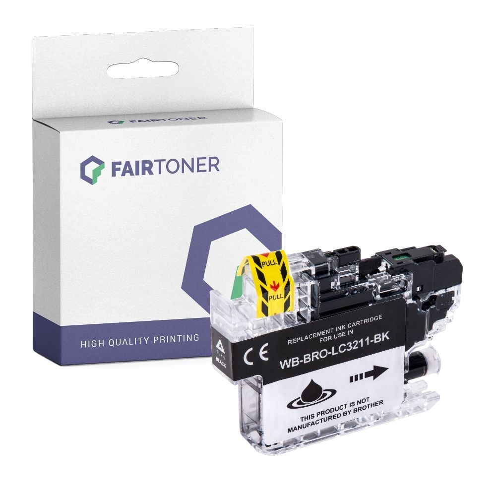 FairToner kompatibel für Brother Tintenpatrone LC-3211BK Schwarz