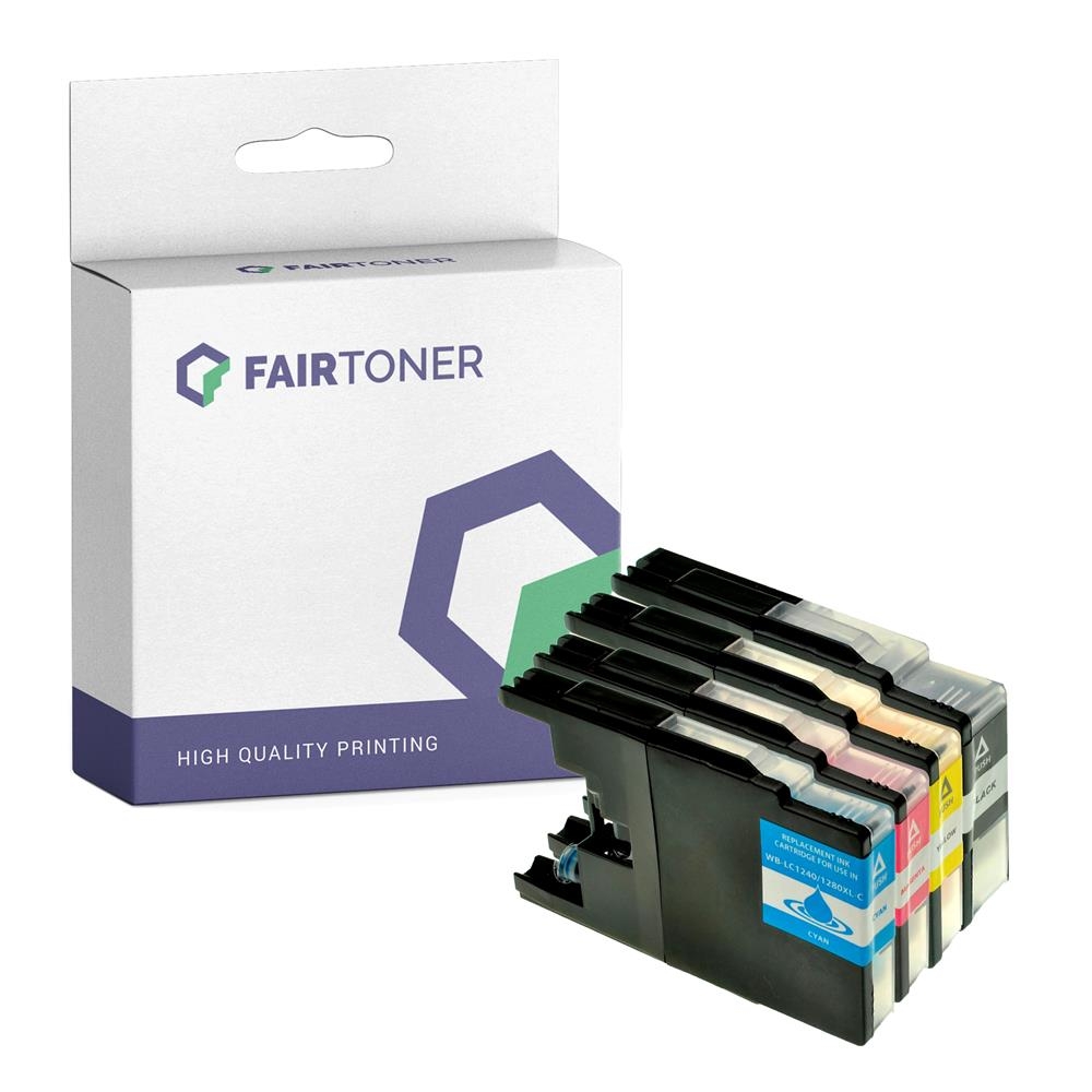 FairToner Set 4 Patronen Brother LC1240 1xbk 1xcmy
