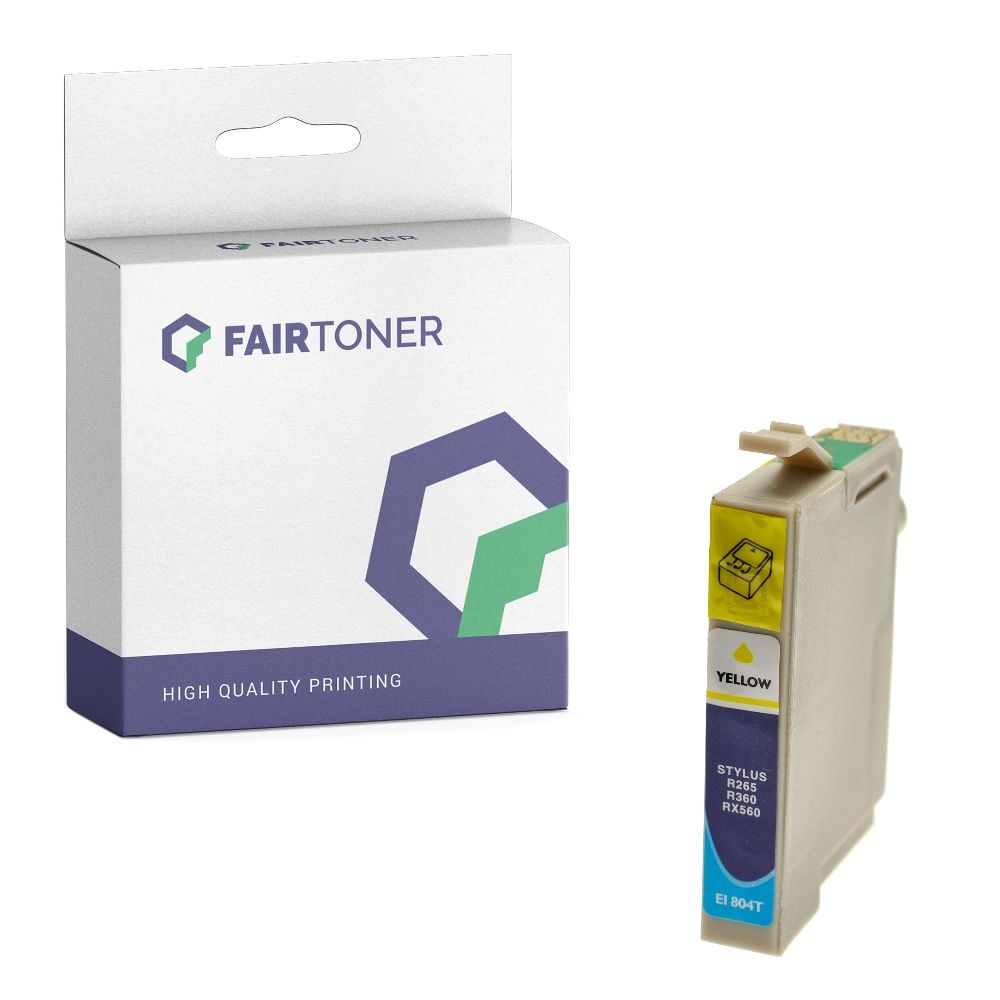FairToner kompatibel für Epson Tintenpatrone C13T08044011 / T0804 Gelb