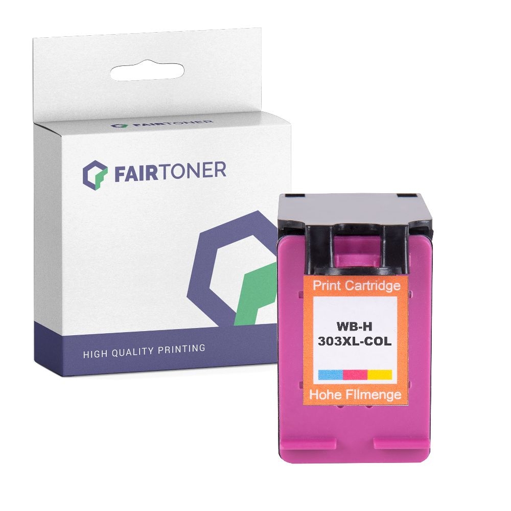 FairToner kompatibel für HP Tintenpatrone T6N03AE / 303XL Color [XL Füllmenge]