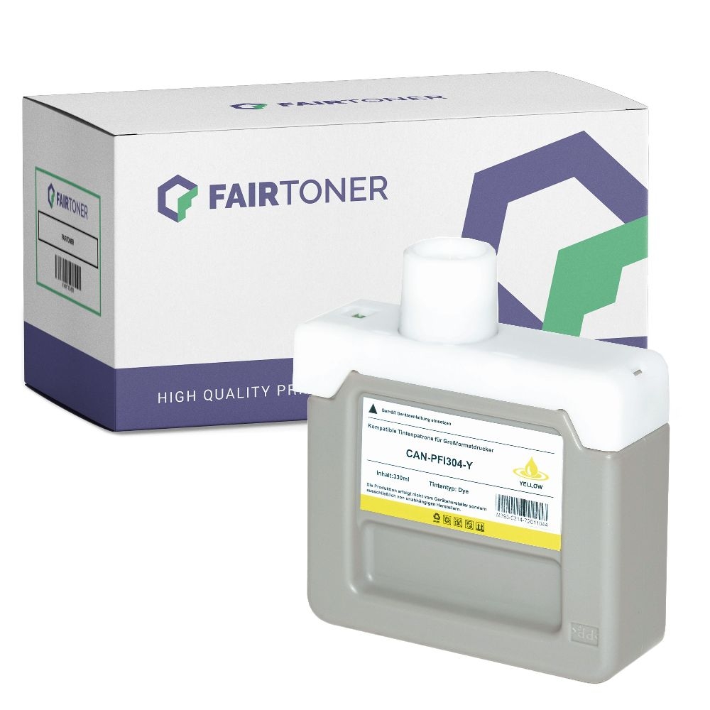 FairToner kompatibel für Canon Tintenpatrone 3852B005 / PFI-304Y Gelb