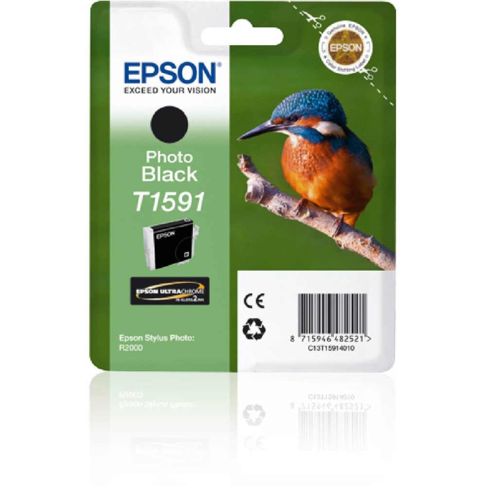 Original Epson Tintenpatrone C13T15914010 / T1591 Photo Schwarz