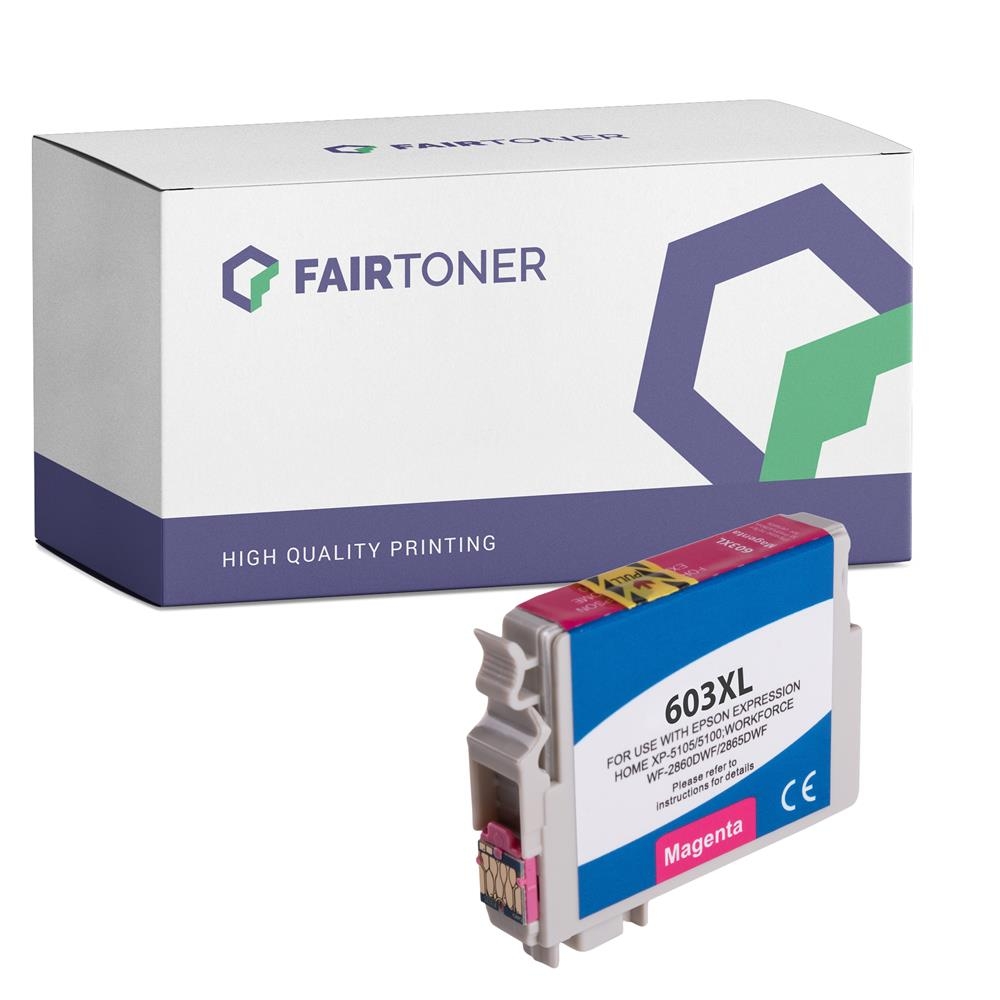 FairToner kompatibel für Epson Tintenpatrone C13T03A34010 / 603XL Magenta [XL Füllmenge]