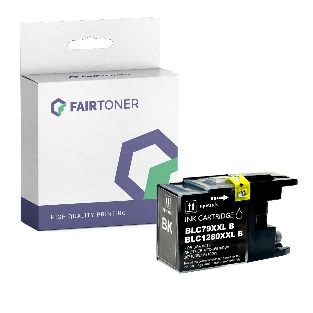 FairToner kompatibel für Brother Tintenpatrone LC-1280XLBK Schwarz [XL Füllmenge]