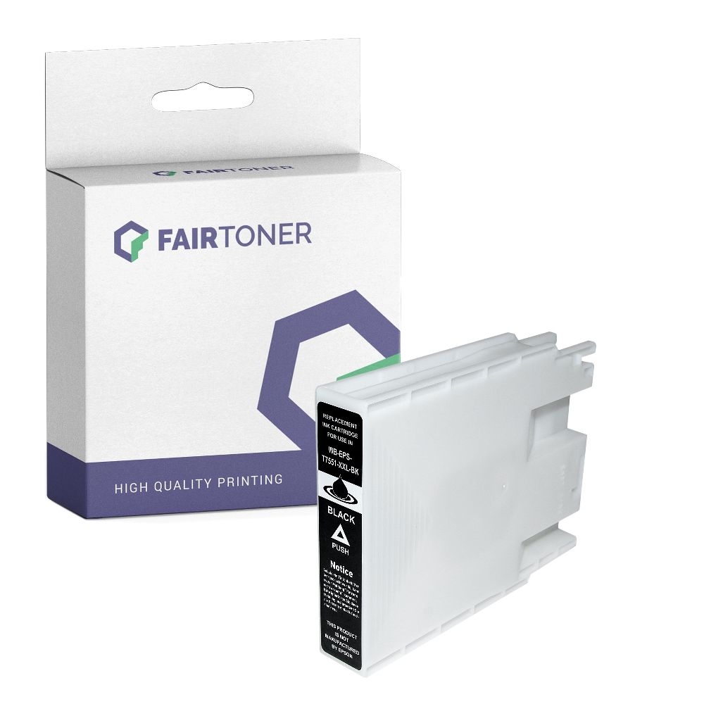 FairToner kompatibel für Epson Tintenpatrone C13T755140 / T7551 Schwarz