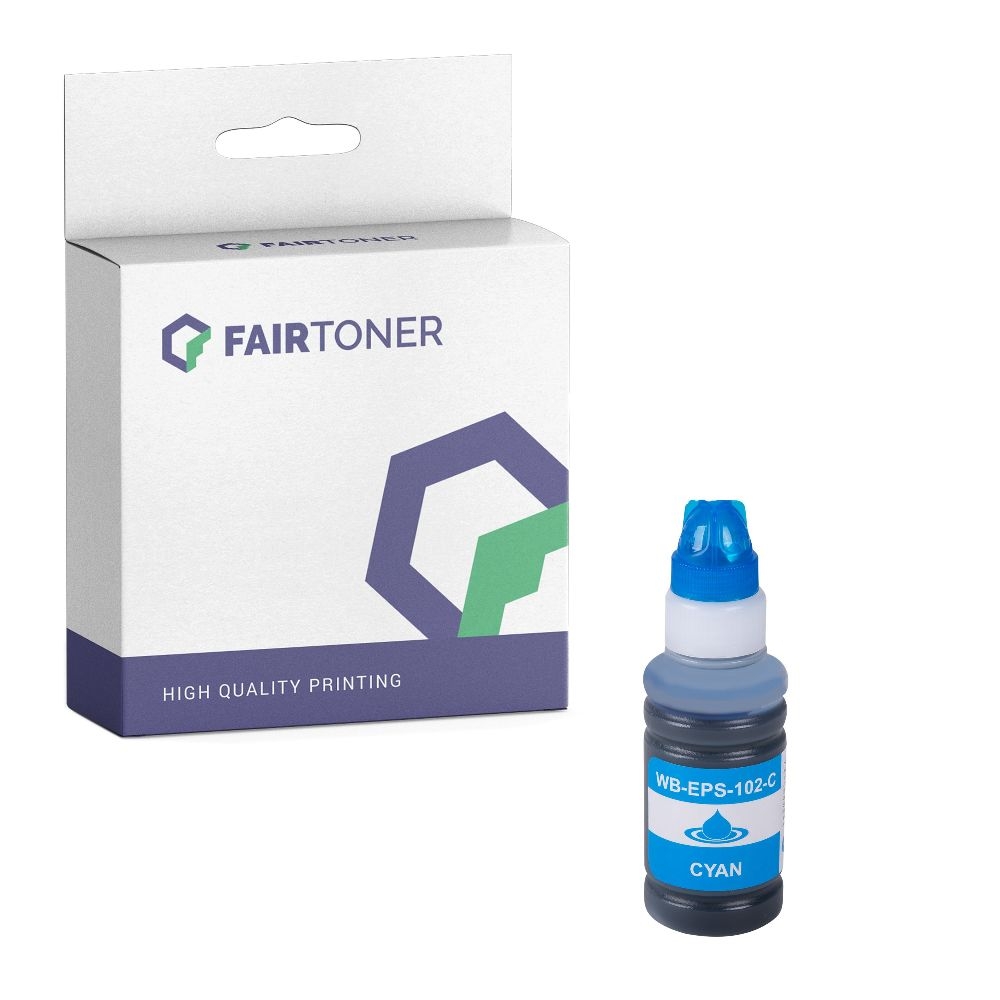 FairToner kompatibel für Epson Tintenpatrone C13T03R240 / 102 Cyan