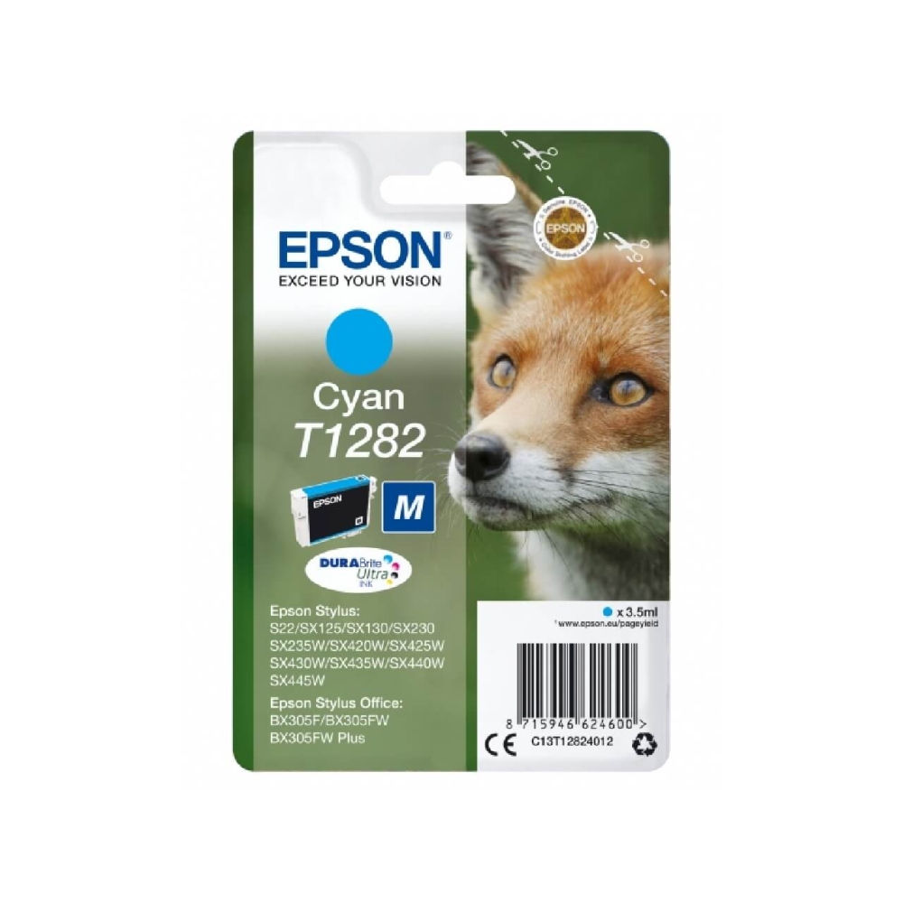 Original Epson Tintenpatrone C13T12824011 / T1282 Cyan