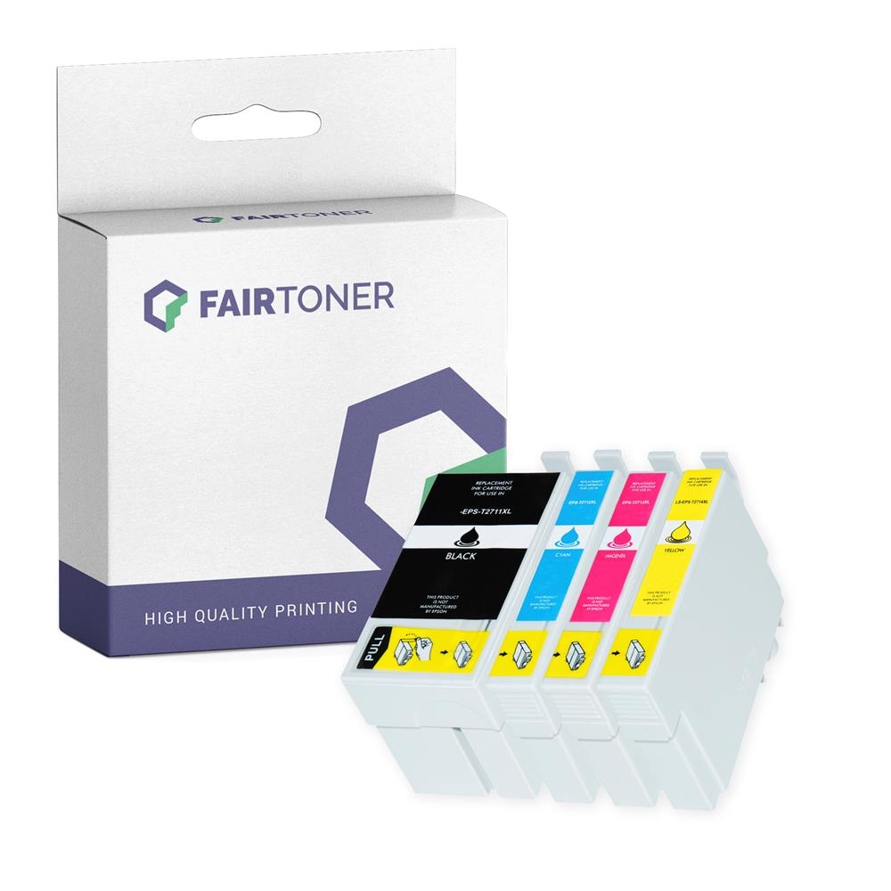 FairToner Set 4 Patronen Epson T2711-T2714 1xbk 1xcmy
