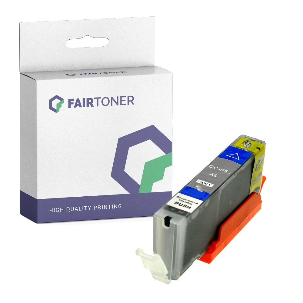FairToner kompatibel für Canon Tintenpatrone 6447B001 / CLI-551GYXL Grau [XL Füllmenge]