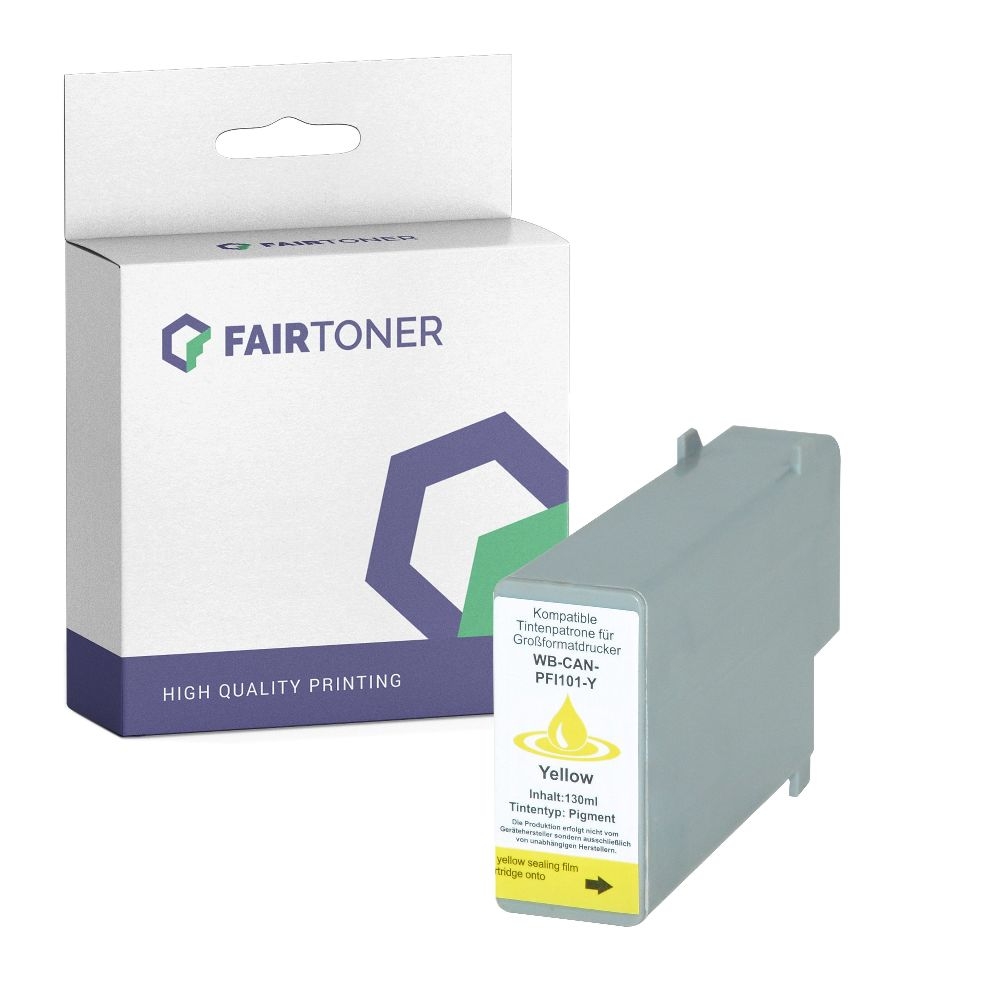FairToner kompatibel für Canon Tintenpatrone 0886B001 / PFI-101Y Gelb