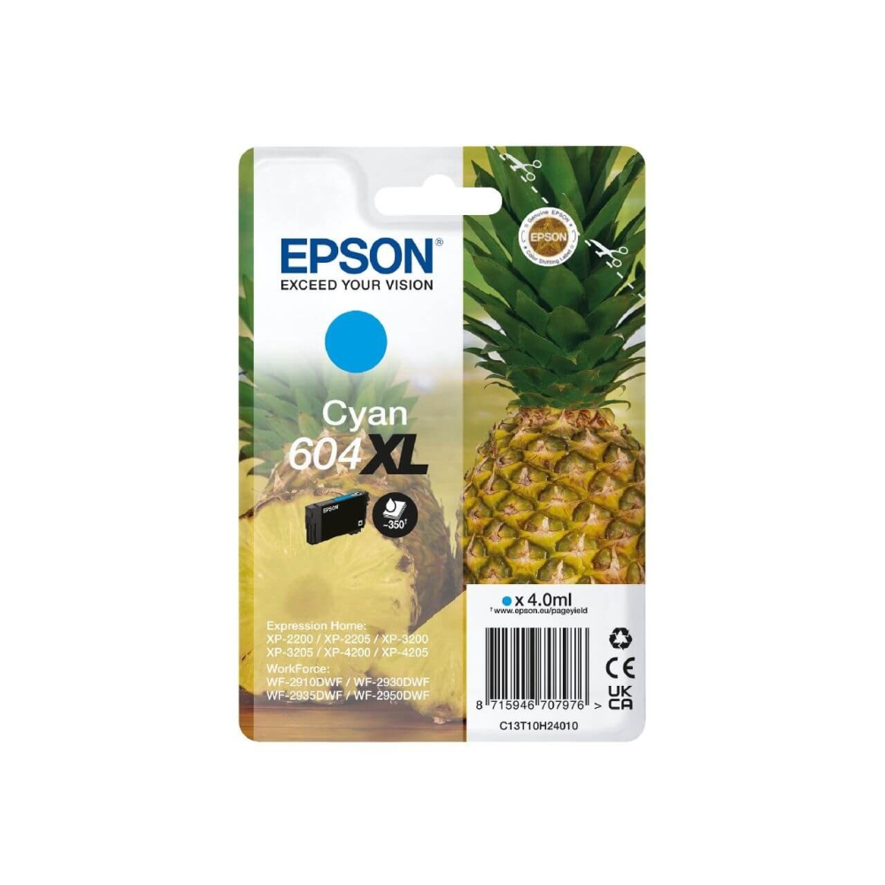 Original Epson Tintenpatrone C13T10H24010 / 604XL Cyan [XL  Füllmenge]