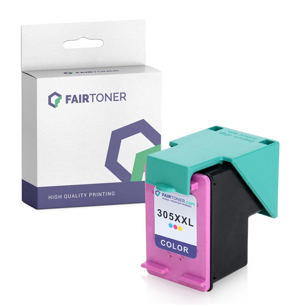 FairToner kompatibel für HP Tintenpatrone 3YM63AE / 305XL Color (Cyan,Magenta,Gelb) [XL Füllmenge]
