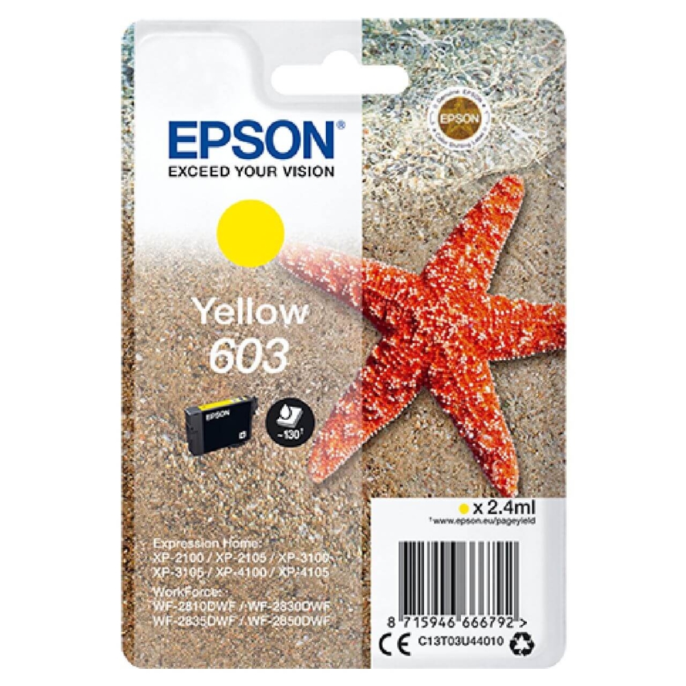 Original Epson Tintenpatrone C13T03U44010 / 603 Gelb