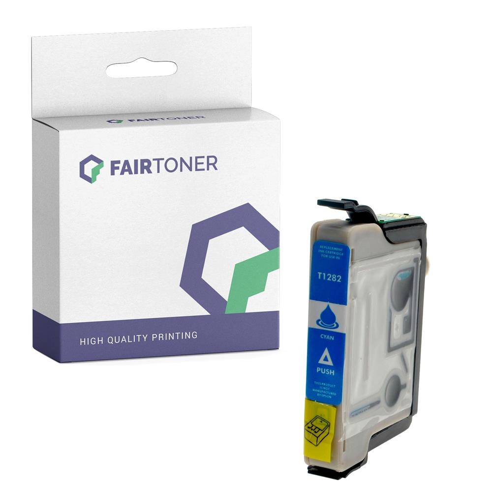 FairToner kompatibel für Epson Tintenpatrone C13T12824011 / T1282 Cyan