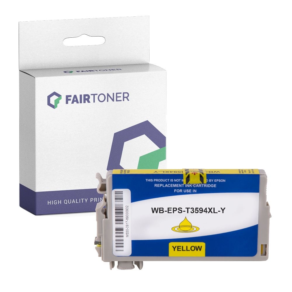 FairToner kompatibel für Epson Tintenpatrone C13T35944010 / 35XL Gelb [XL Füllmenge]