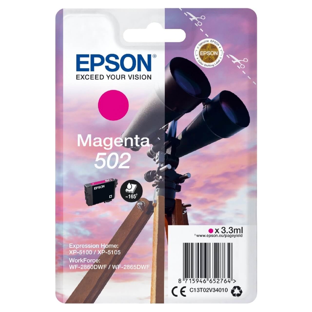 Original Epson Tintenpatrone C13T02V34010 / 502 Magenta