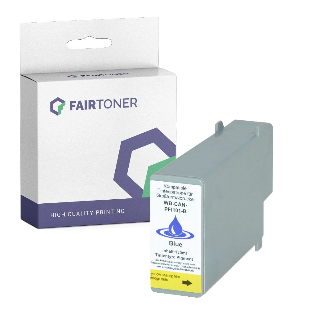 FairToner kompatibel für Canon Tintenpatrone 0891B001 / PFI-101B Blau