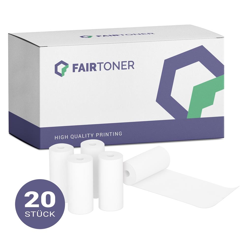 FairToner Kinderkamera Papier 20x 57mm x 9m x 12mm 25mm