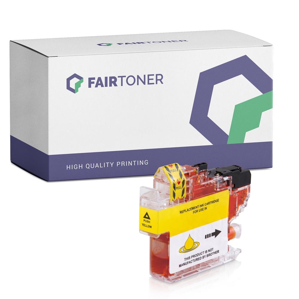 FairToner kompatibel für Brother Tintenpatrone LC-422Y Gelb [XL Füllmenge]