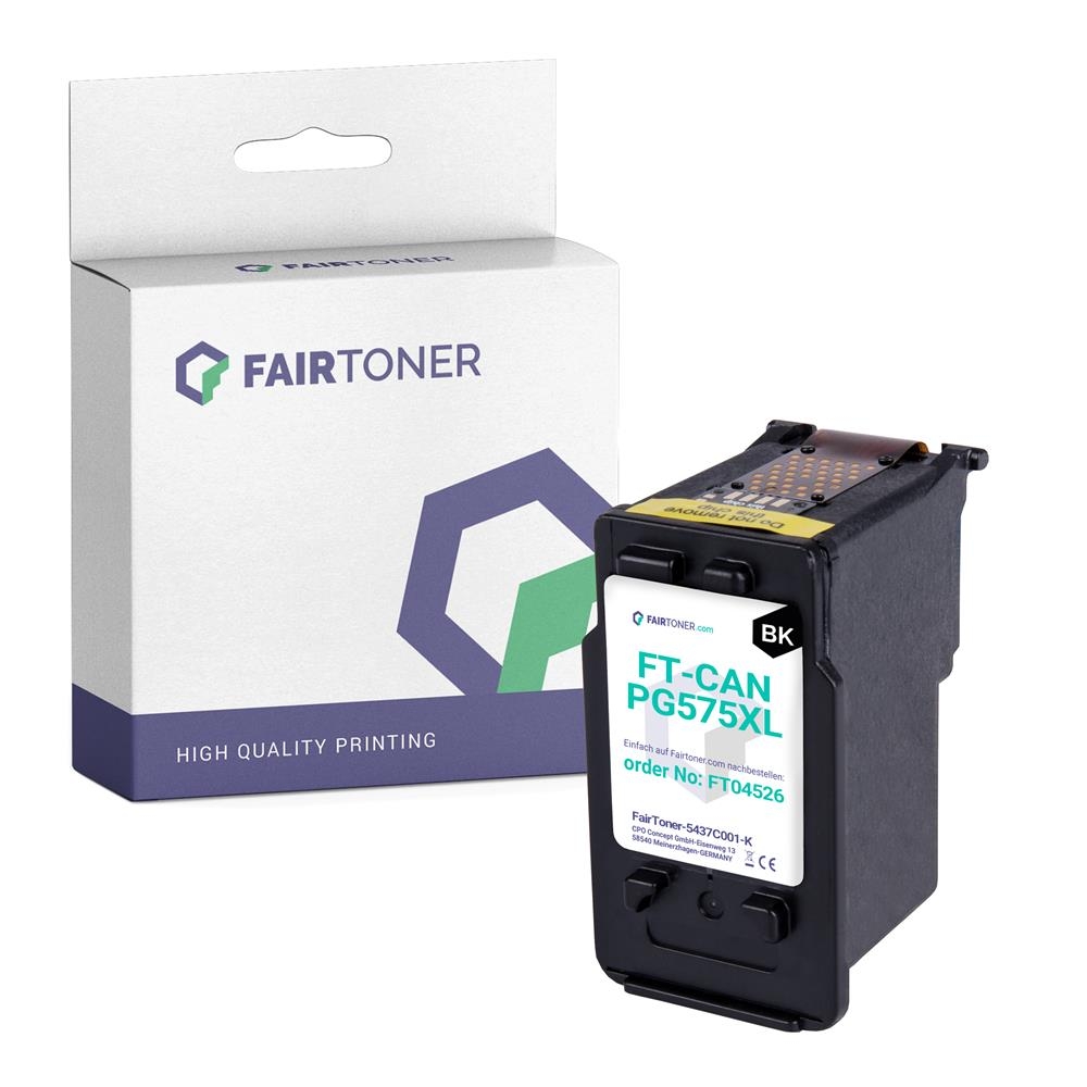 FairToner kompatibel für Canon Tintenpatrone 5437C001 / PG-575XL Schwarz [XL Füllmenge]