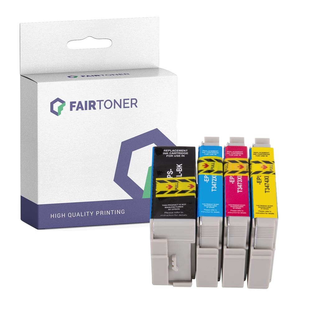 FairToner Set 4 Patrone Epson Pro T3471-T3474 1xbk 1xcmy