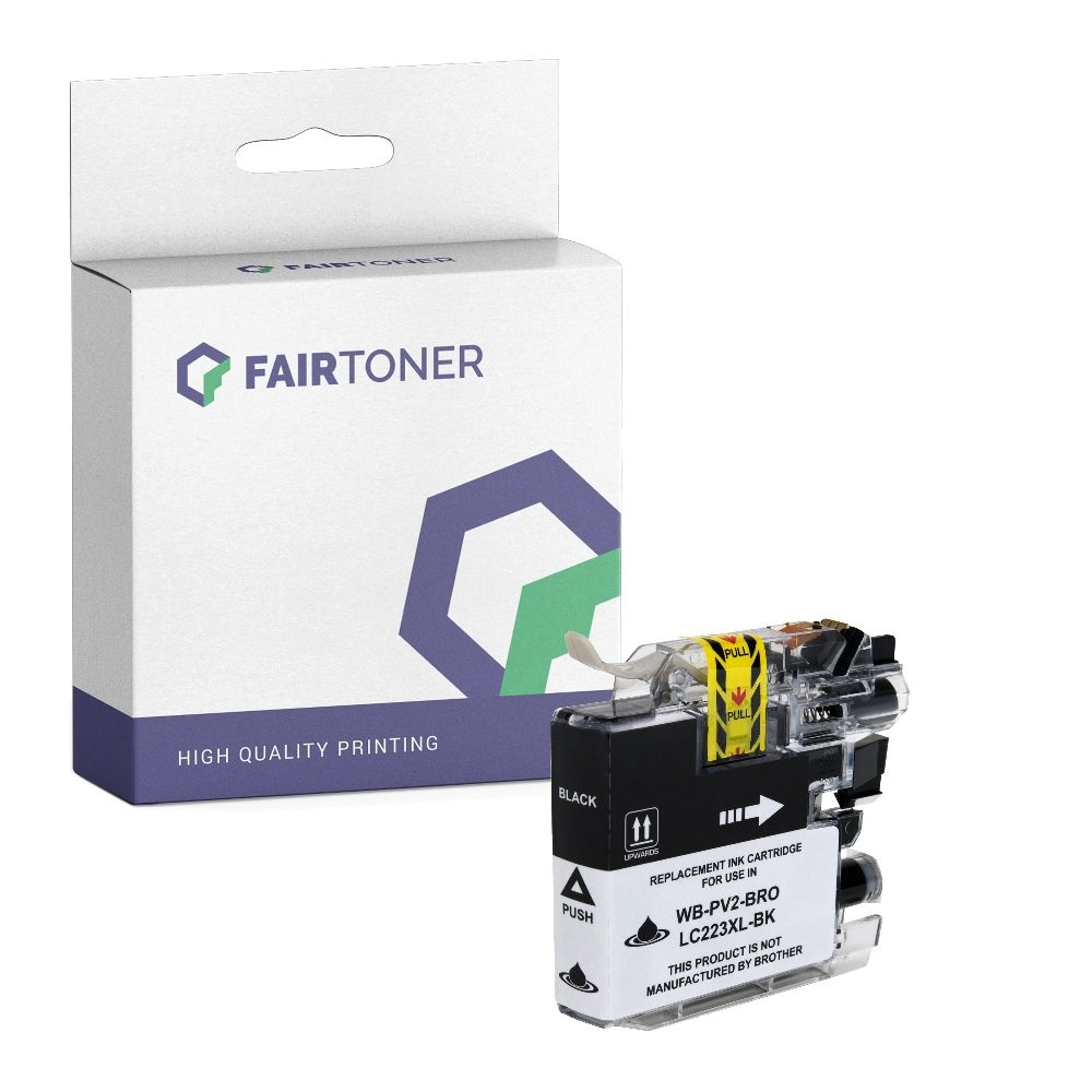 FairToner kompatibel für Brother Tintenpatrone LC-221BK Schwarz