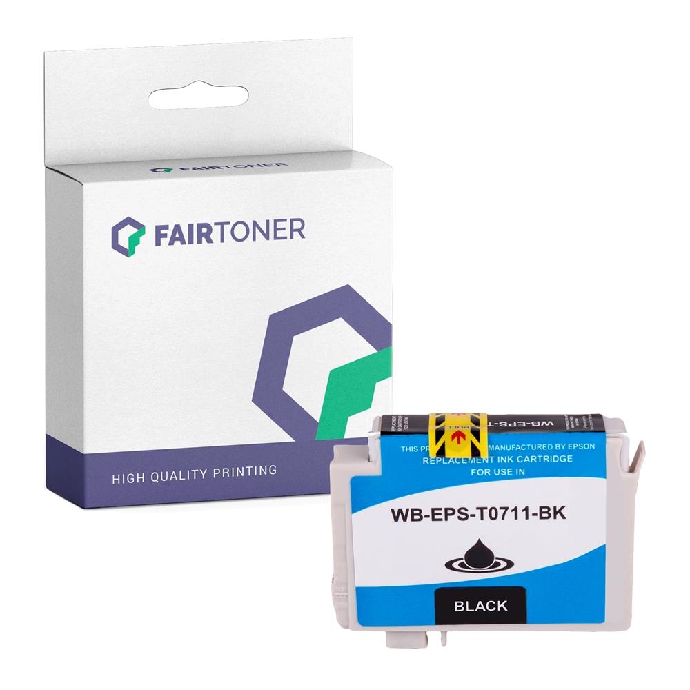 FairToner kompatibel für Epson Tintenpatrone C13T07114012 / T0711 Schwarz