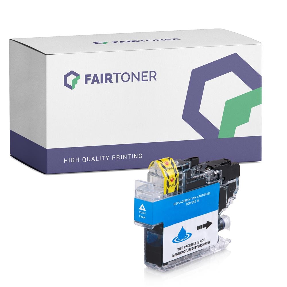 FairToner kompatibel für Brother Tintenpatrone LC-422C Cyan [XL Füllmenge]