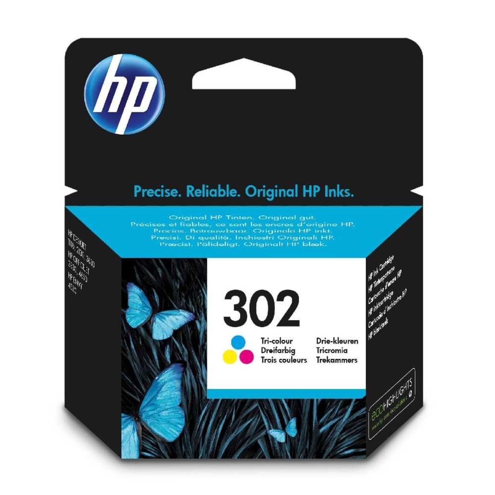 Original HP Tintenpatrone F6U65AE / 302 Color (Cyan,Magenta,Gelb)