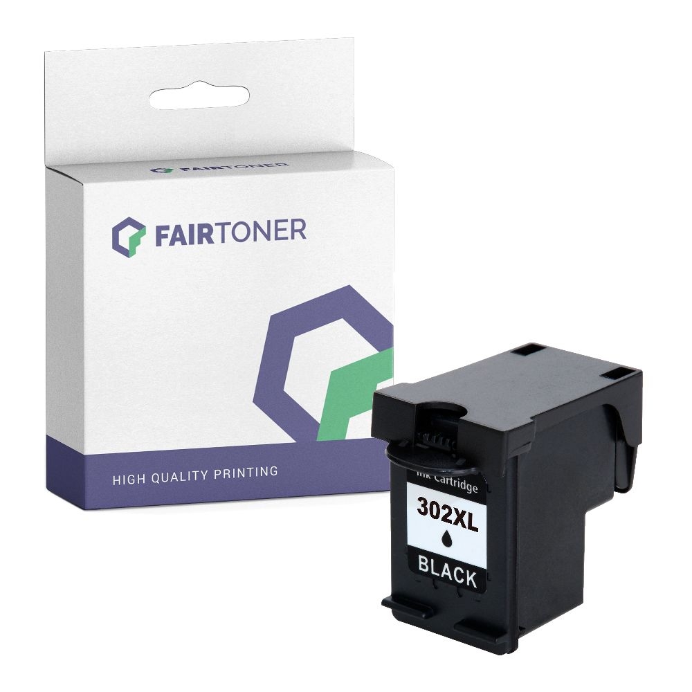 FairToner kompatibel für HP Tintenpatrone F6U68AE / 302XL Schwarz [XL Füllmenge]