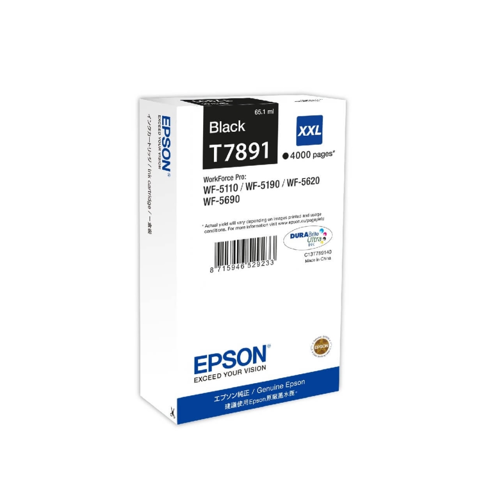 Original Epson Tintenpatrone C13T789140 / T7891 Schwarz